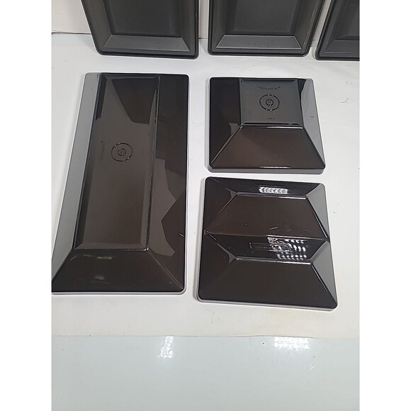 Complete Vintage Tupperware 1385 Smoke Black 7 PC Get Together Buffet Tray - Picture 3 of 12